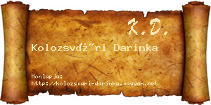 Kolozsvári Darinka névjegykártya